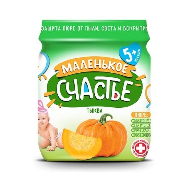 Пюре детское Маленькое счастье Тыква, 5m+, 90гр